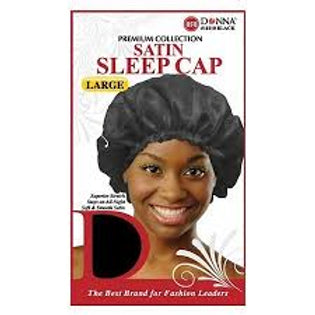 Satin Cap- Donna Black Premium Satin cap(Large)