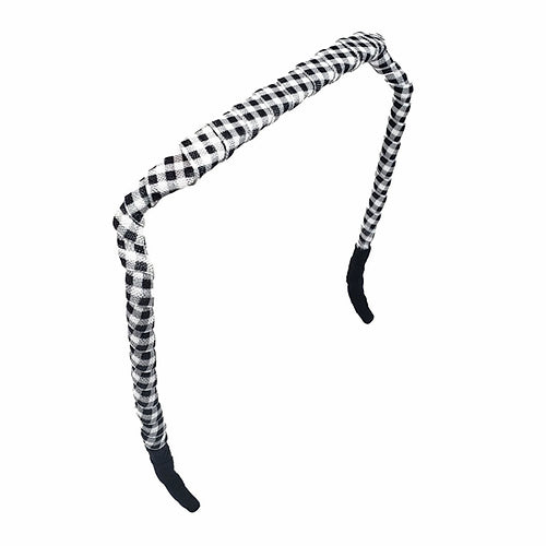 ZAZZY BANDZ Gingham in White and Black Headband(Original Fit)