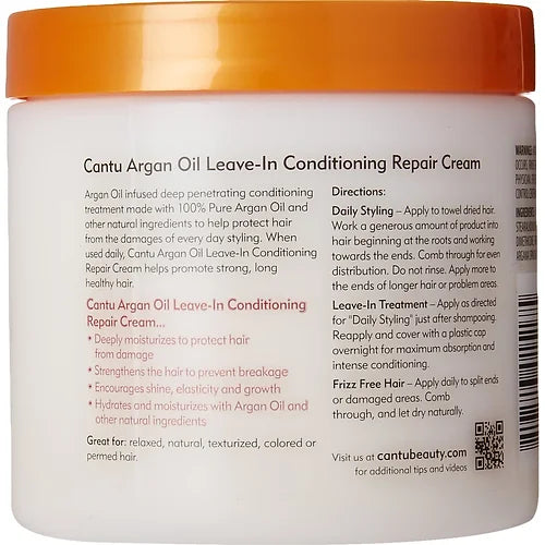 Cantu Argan Oil Leave-In Conditioning Repair Cream, 16 Ounce