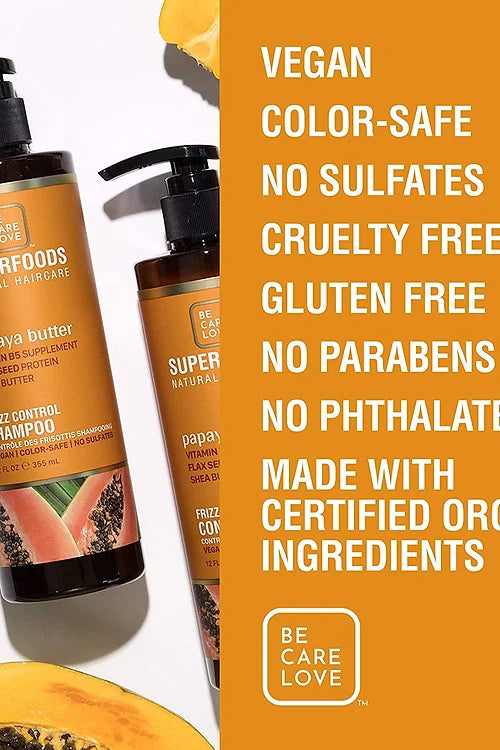 Be Care Love Superfoods Papaya Butter Frizz Control Shampoo