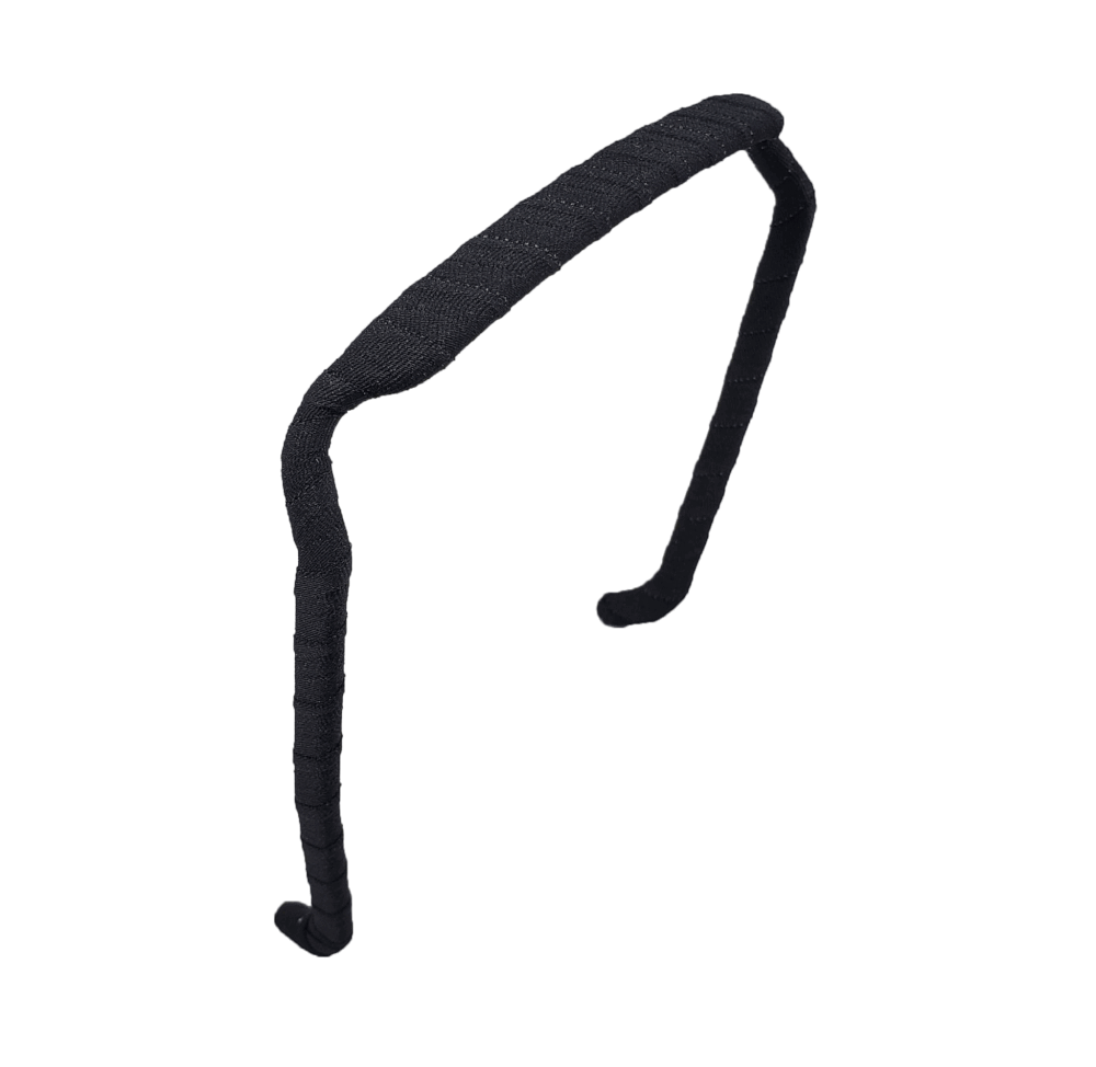 ZAZZY BANDZ- BLACK HEADBAND WRAPPED(Slim Fit)